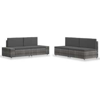 Set de 4 piese de mobilier de gradina, vidaXL, Tesatura, 58,5 x 65,5 x 52 cm Gri Set de 4 piese de mobilier de gradina, vidaXL, Tesatura, 58,5 x 65,5 x 52 cm Gri