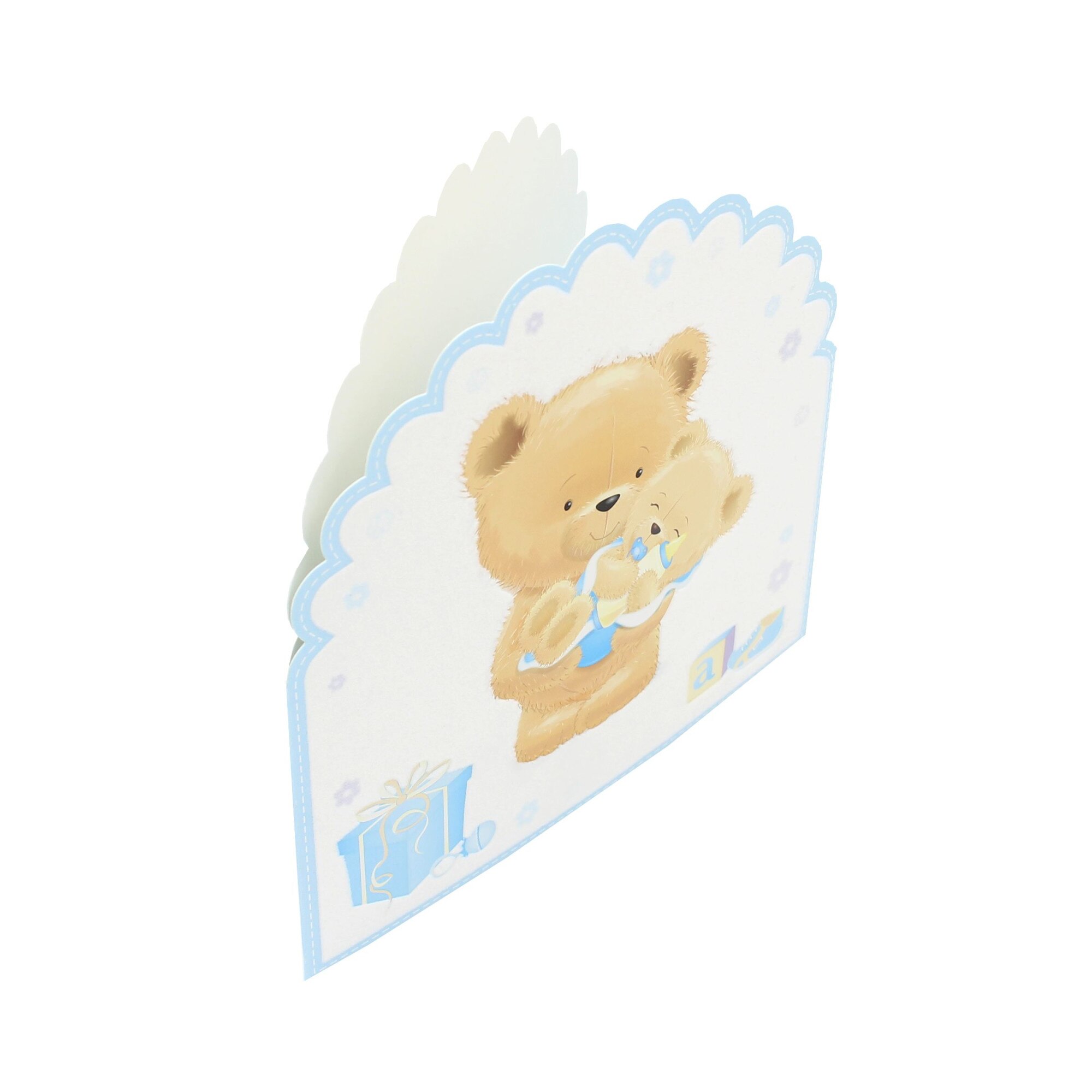 Felicitare Gold Teddy Baby Boy