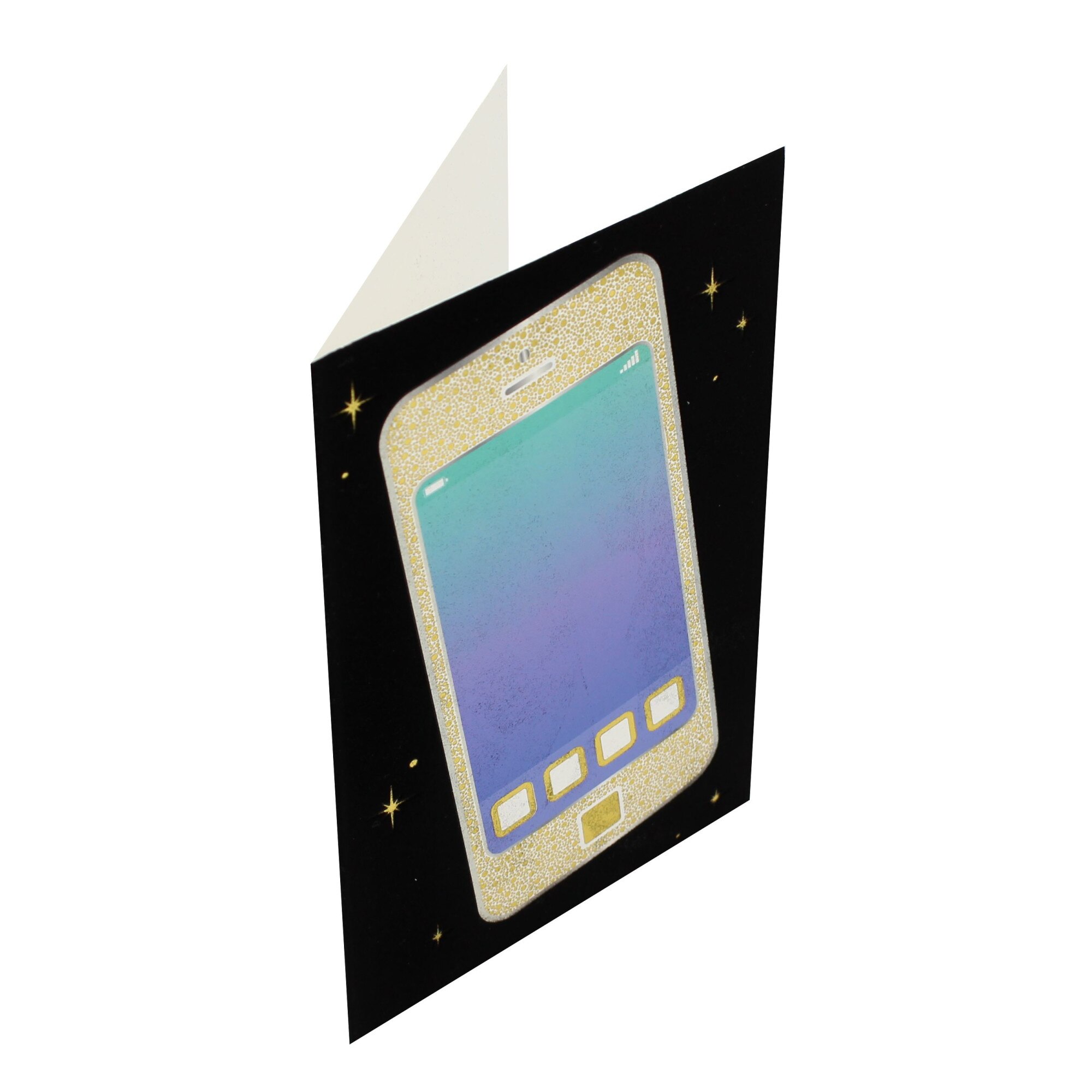 Felicitare Gold Sparkling Phone