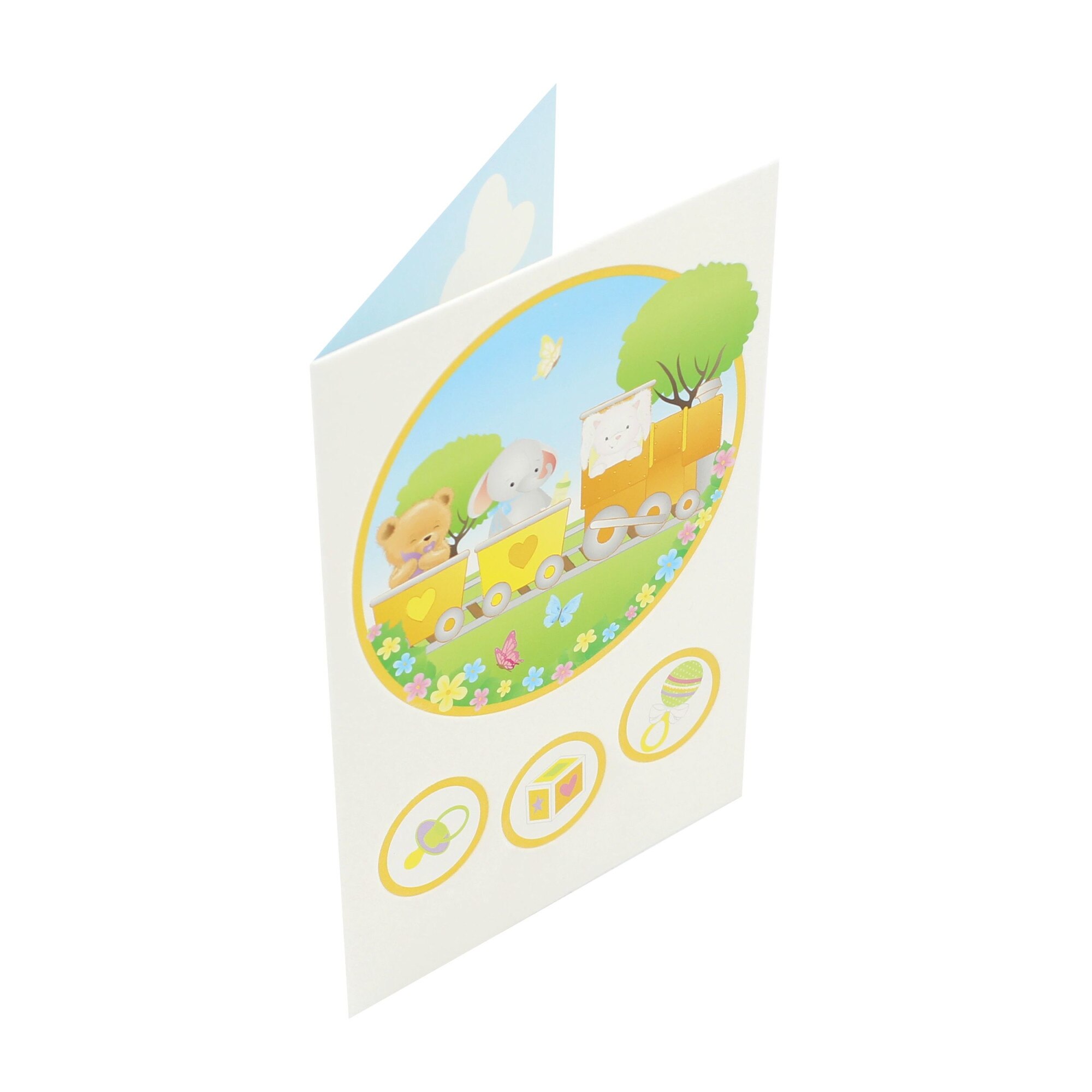 Felicitare Gold Baby Train