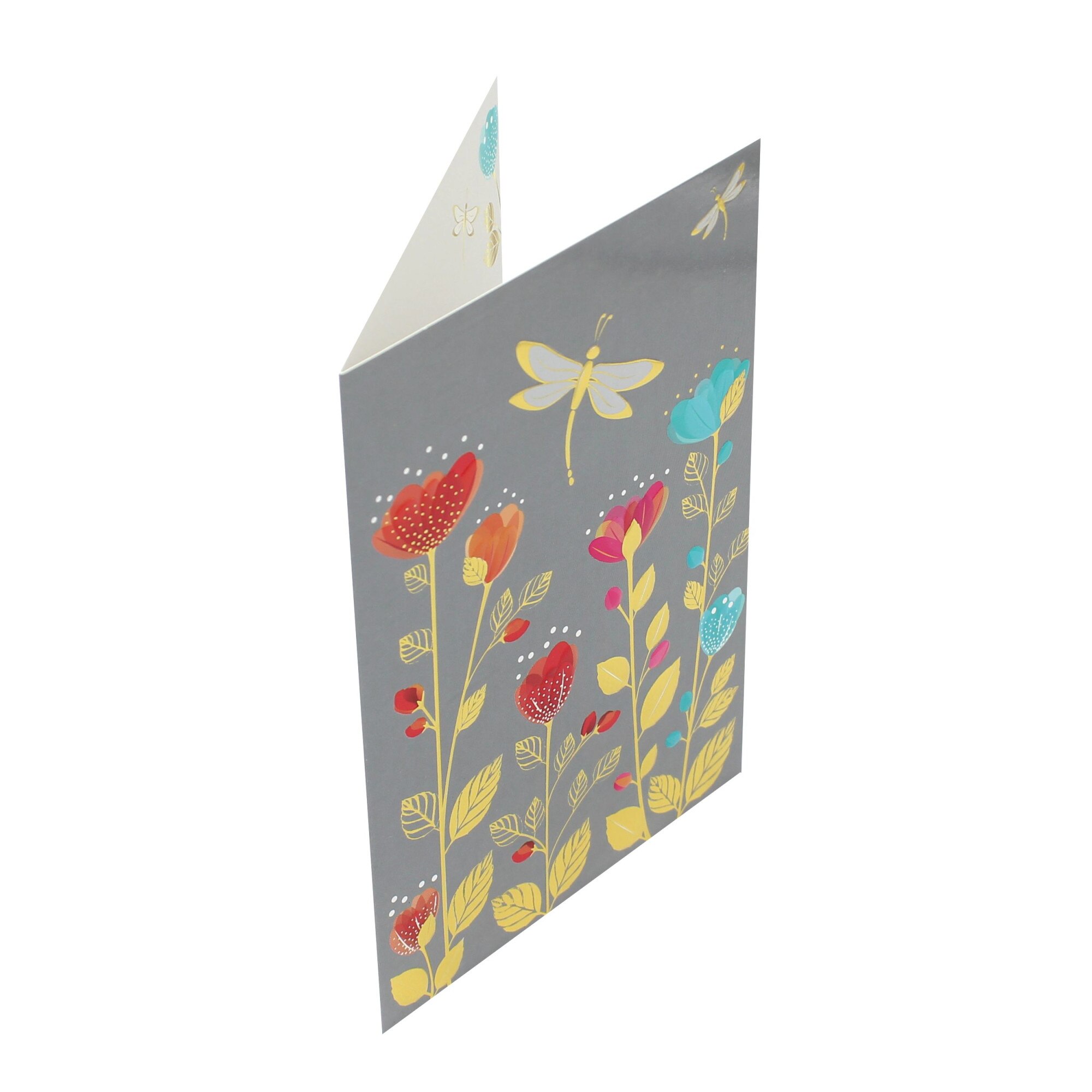 Felicitare Gold Dazzling Flowers