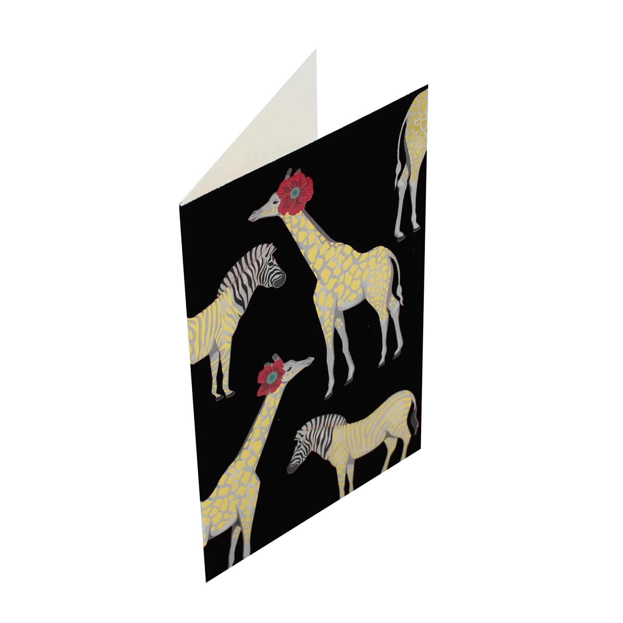 Felicitare Gold Zebras and Giraffes