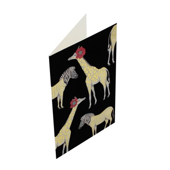 Felicitare Gold Zebras and Giraffes Felicitare Gold Zebras and Giraffes