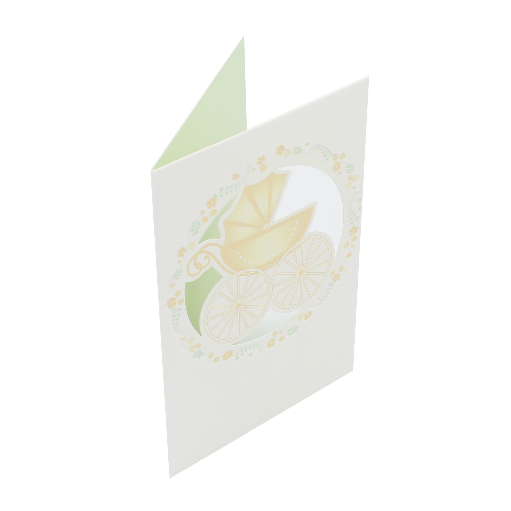 Felicitare Gold Beautiful Baby Stroller