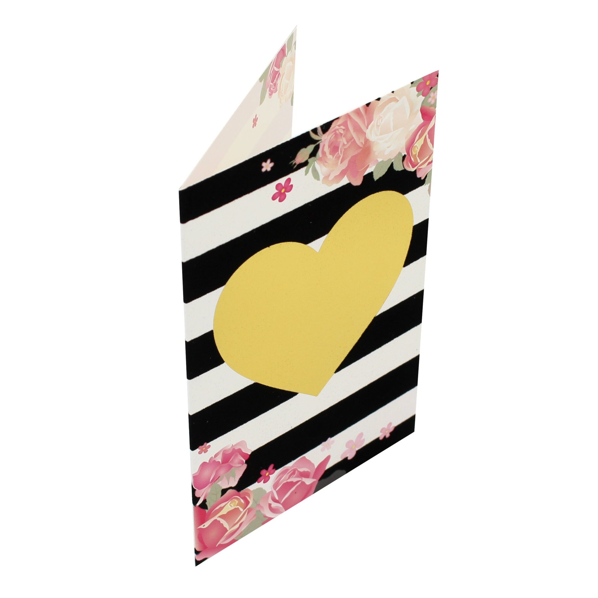 Felicitare Gold Stripe Heart