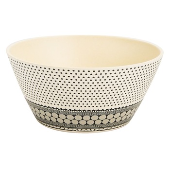 Bol Rotund de Servire, New Line, Fibre de Bambus, cu Buline, 700 ml, Bej Bol Rotund de Servire, New Line, Fibre de Bambus, cu Buline, 700 ml, Bej