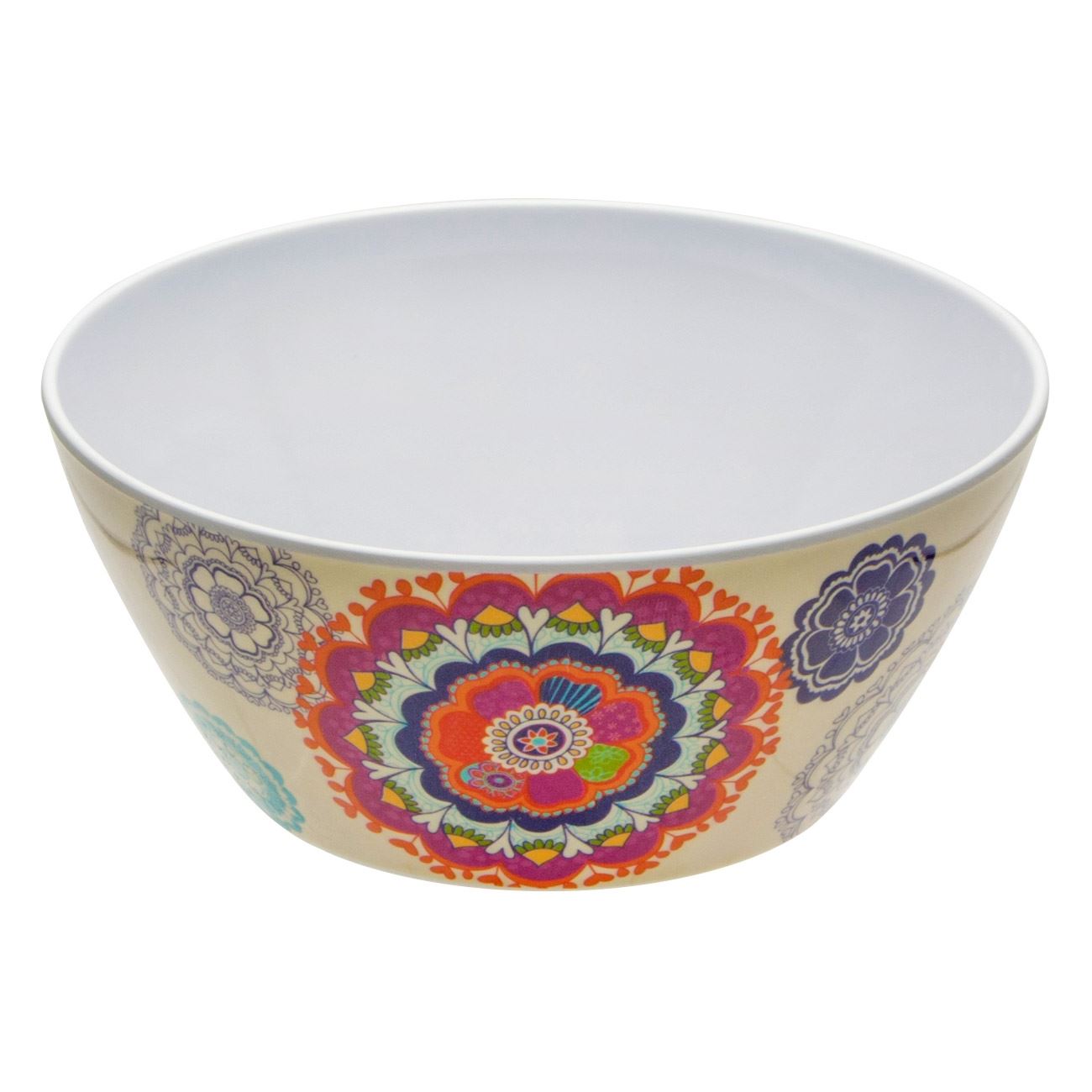 Bol Rotund de Servire, New Line, Melamina, cu Flori, 420 ml, Multicolor