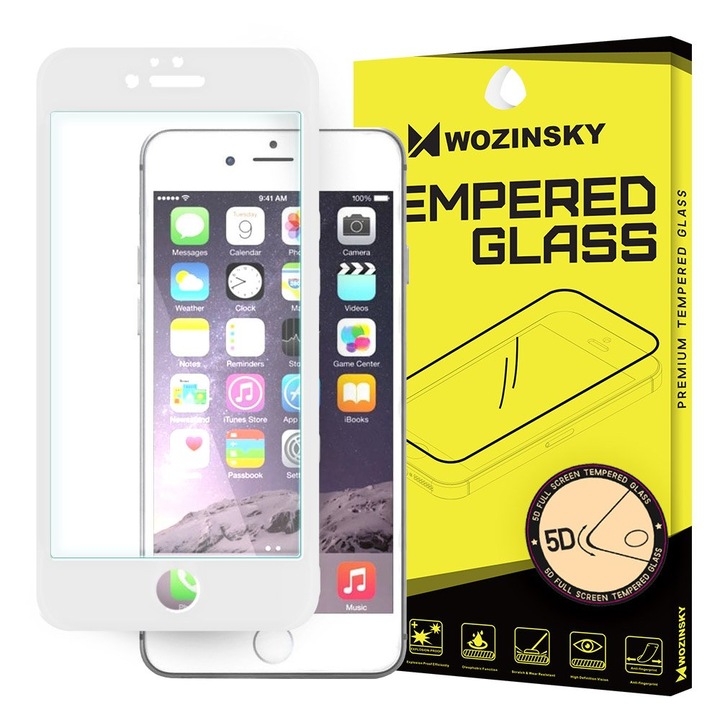 Стъклен протектор Wozinsky Pro+ Tempered Glass 5D Full Glue за iPhone 6S, 6 White