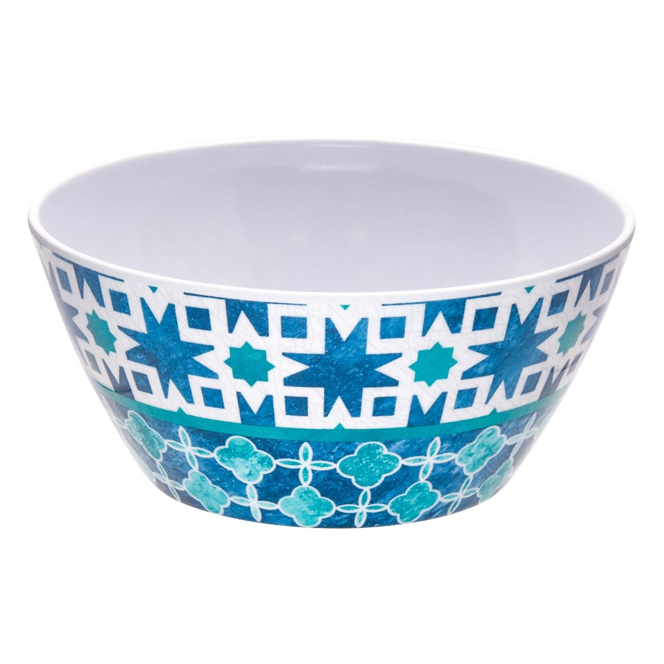 Bol Rotund Servire, New Line, cu Imprimeu Turcoaz, 420 ml