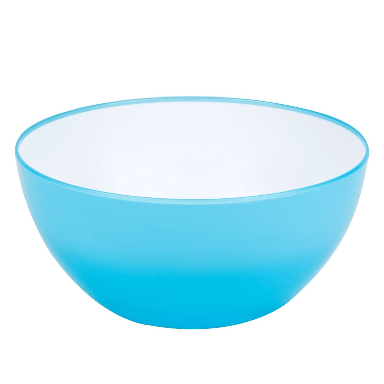 Bol de Servire Rotund, New Line, Plastic, 3.5 Litri, Alb/Turcoaz