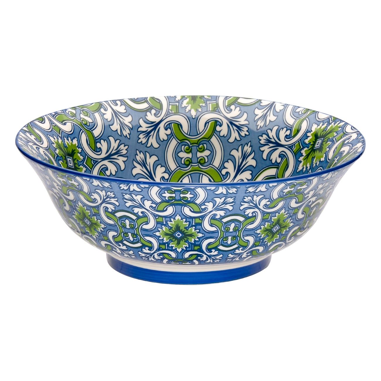 Bol Ceramica, New Line, cu Model Bleu/Verde, 960 ml