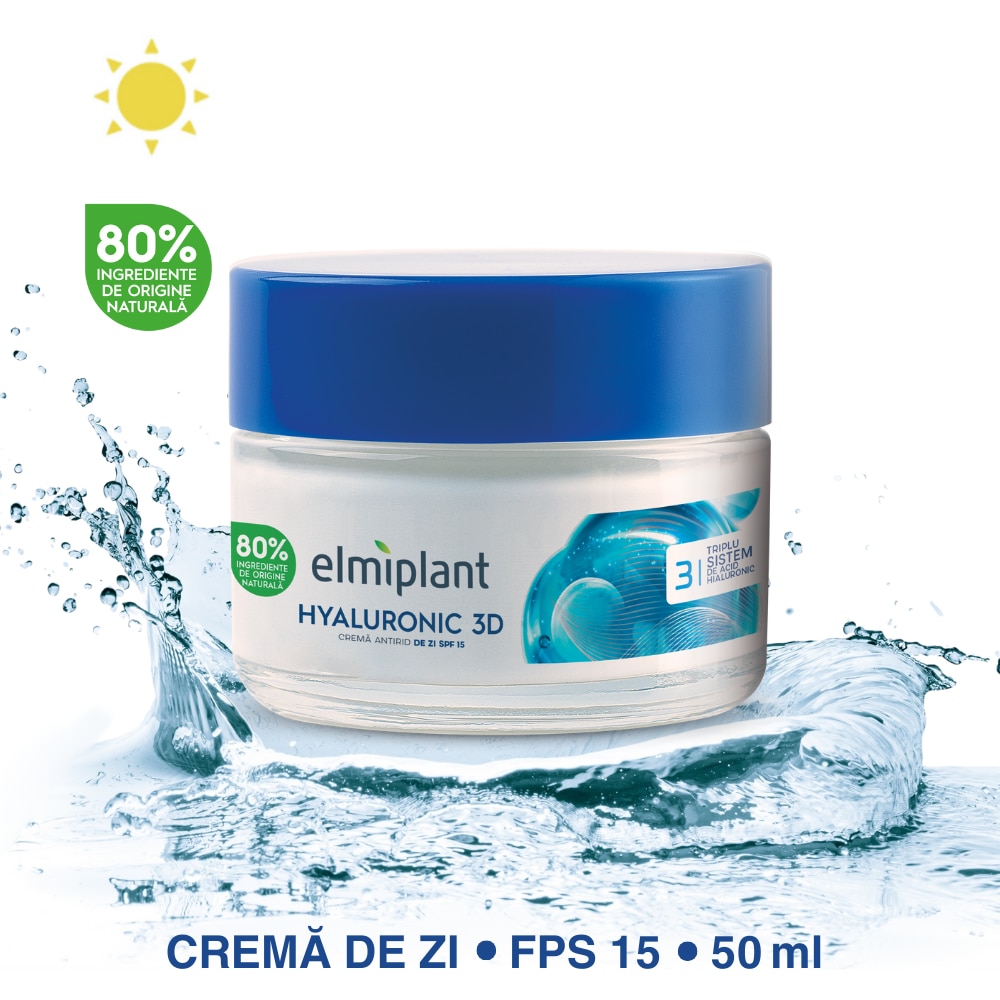 Crema antirid de zi Elmiplant Hyaluronic, 50 ml - eMAG.ro