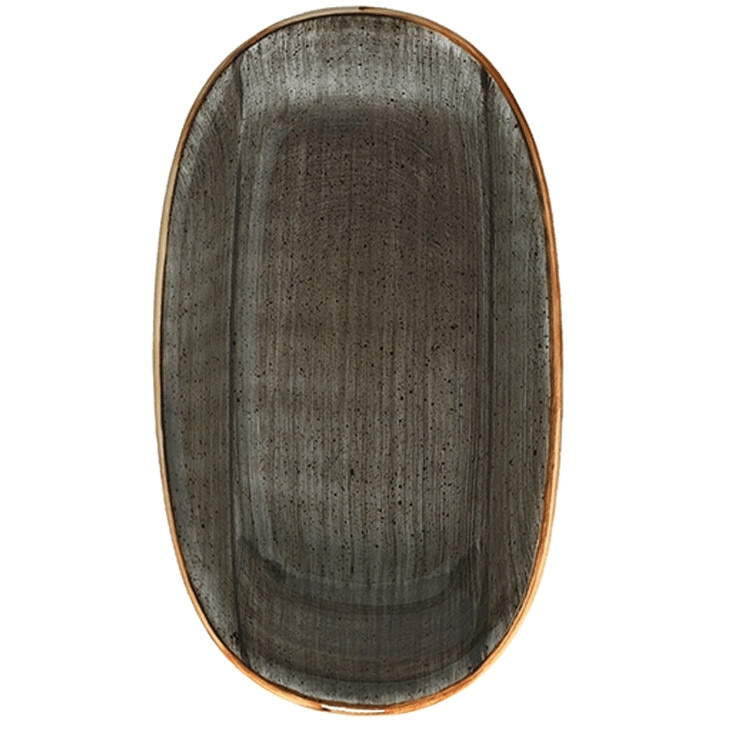 Farfurie ovala Bonna Space din portelan 19x11cm