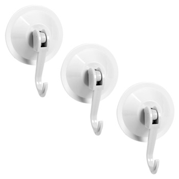 Set 3 carlige albe de Craciun, cu ventuze, Lioness, 5.5 cm Set 3 carlige albe de Craciun, cu ventuze, Lioness, 5.5 cm