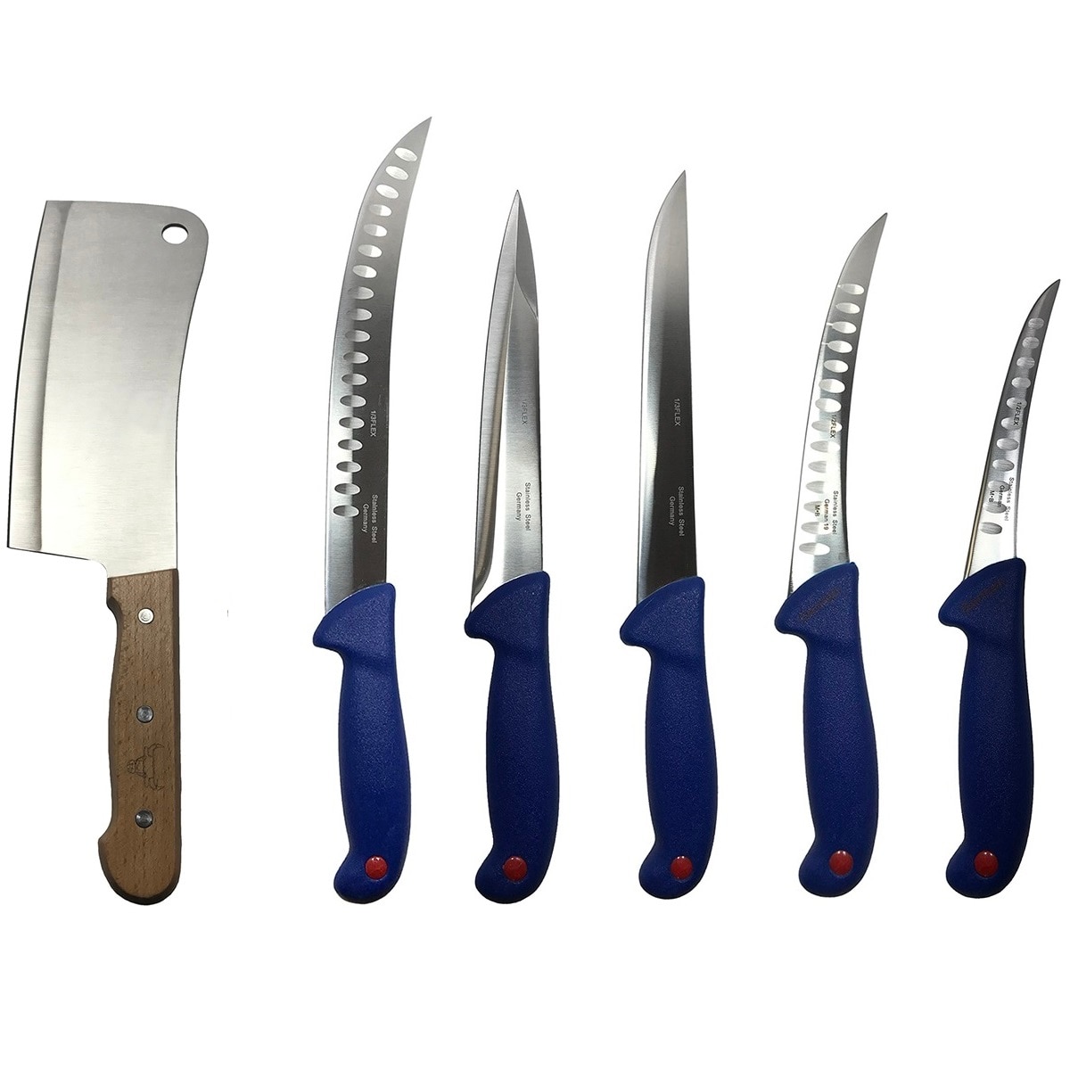 Pachet Profesional de Macelarie Butcher-6PCS, 5 Cutite + Satar, DBD031