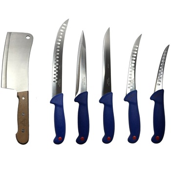 Pachet Profesional de Macelarie Butcher-6PCS, 5 Cutite + Satar, DBD031 Pachet Profesional de Macelarie Butcher-6PCS, 5 Cutite + Satar, DBD031