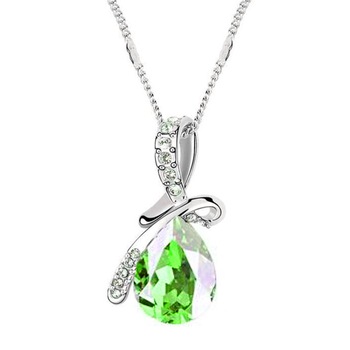 Lantisor Fashion Jewelry dama, argintiu/verde, 44 cm lungime Lantisor Fashion Jewelry dama, argintiu/verde, 44 cm lungime
