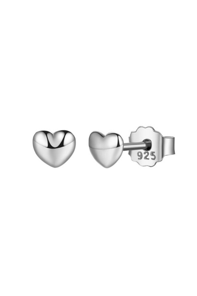 Cercei din argint 925 Simple Heart in forma de inima cu cheita din argint, ideali cadou, aniversare, sarbatori, martisor