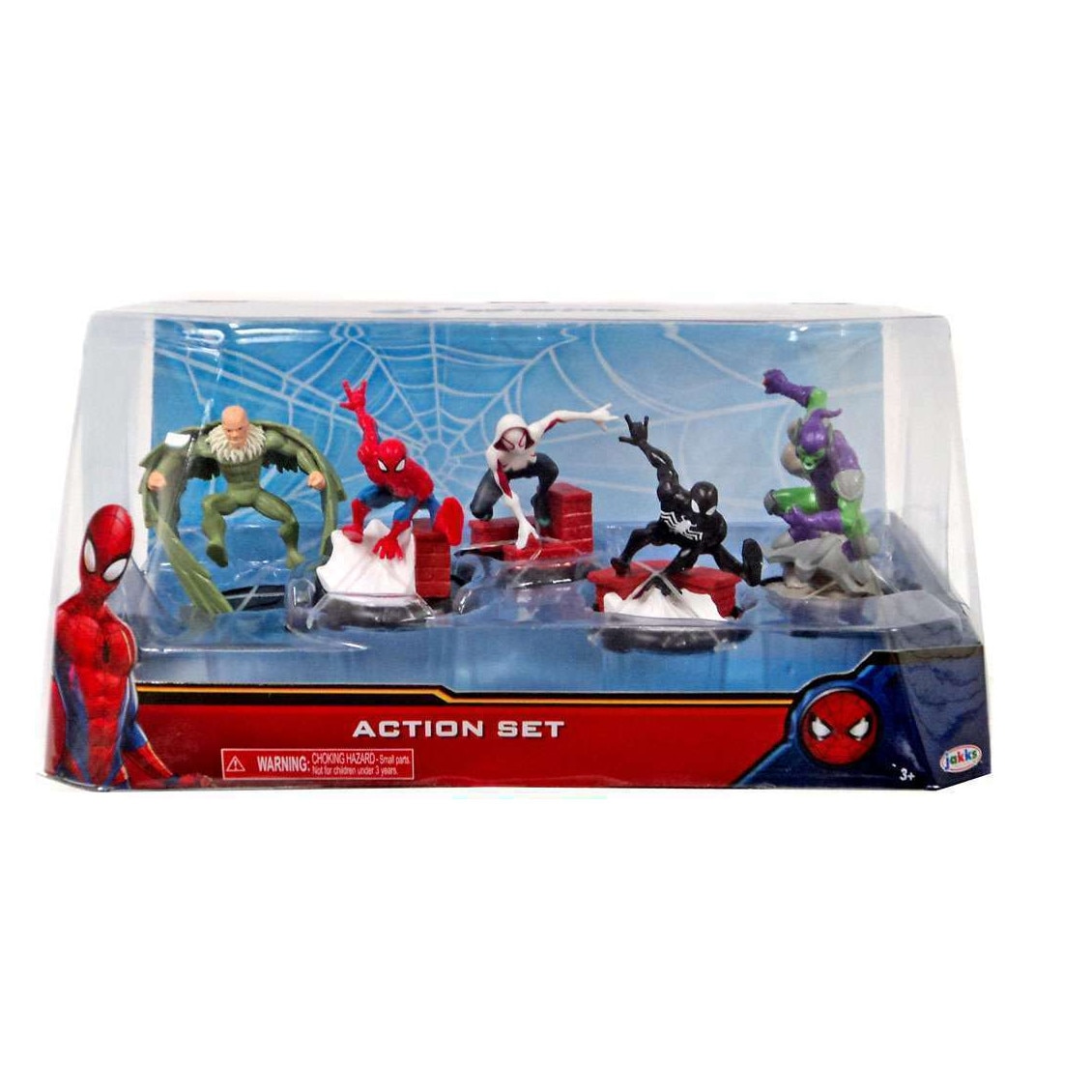 Set 5 figurine spiderman, jakks pacific, multicolor