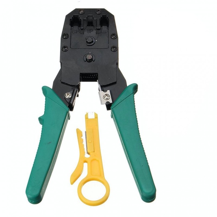 Cleste sertizat mufa internet, 4P4C/6P4C/8P8C, cutter inclus