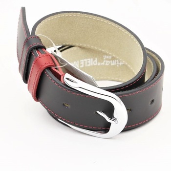 Curea dama piele naturala Caza Pelletteria negru cu rosu 100 cm Curea dama piele naturala Caza Pelletteria negru cu rosu 100 cm