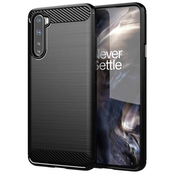 Husa pentru OnePlus Nord tpu carbon neagra Husa pentru OnePlus Nord tpu carbon neagra