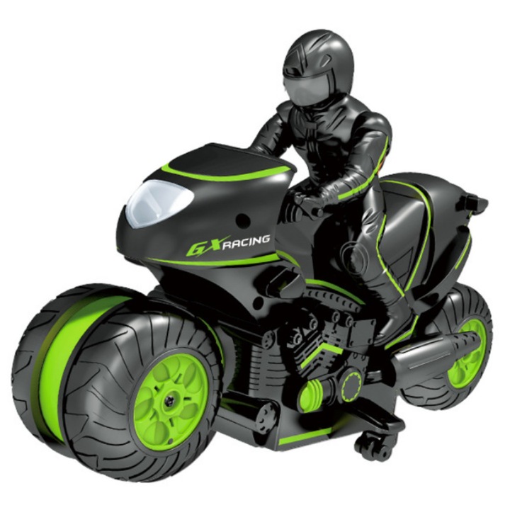 POWERLIX RC motorkerékpár távirányítóval és akkumulátorral, 360 fokos forgatással