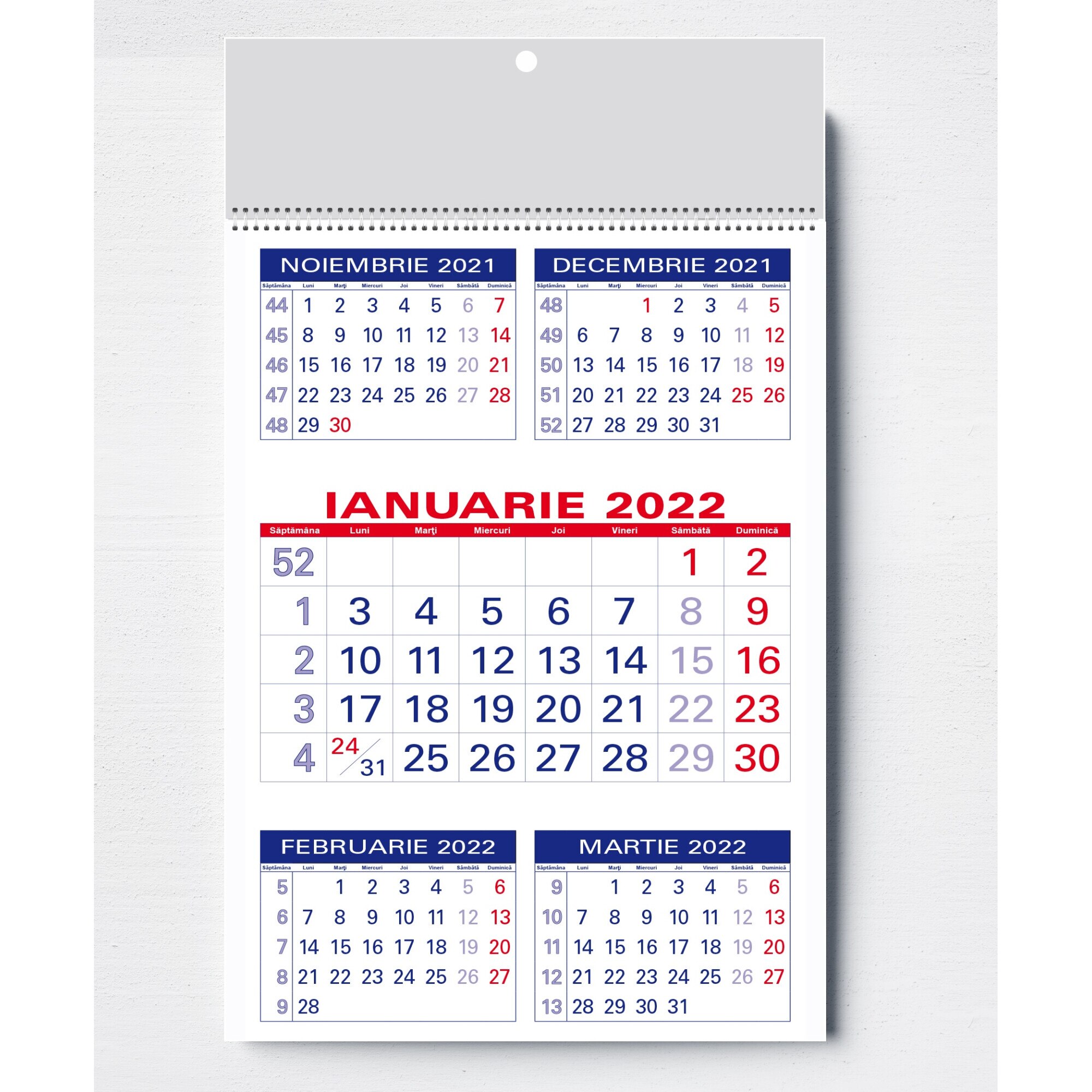 Calendar 2025, 30x42 cm, 5 luni/fila, 12 file eMAG.ro