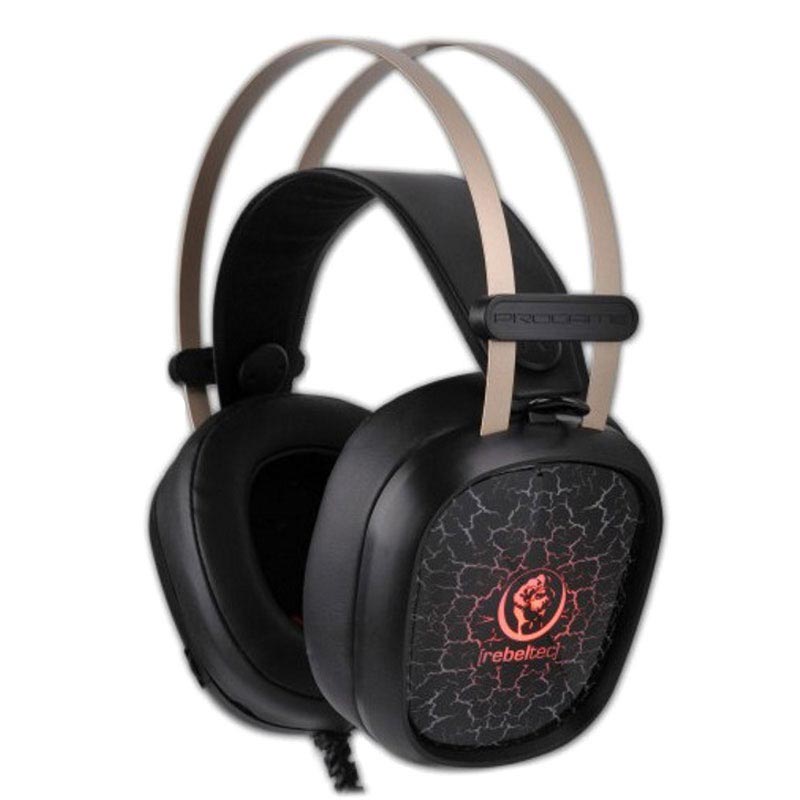 Casti gaming Rebeltec Tornado, Microfon, 50mm, jack 3.5mm, Led RGB, 2.1m, Negru