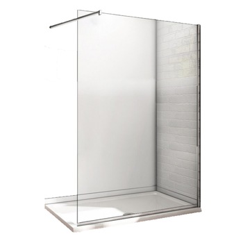 Paravan de dus walk-in, 100x190, sticla securizata de 8 mm, profile aluminiu slefuit Paravan de dus walk-in, 100x190, sticla securizata de 8 mm, profile aluminiu slefuit