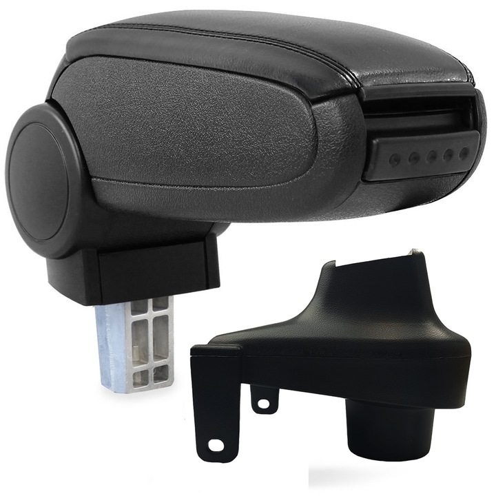 Cotiera pentru Renault Clio 4 IV (11.2012 - ), marca AVR®, negru, capac piele ecologica cu cusatura neagra