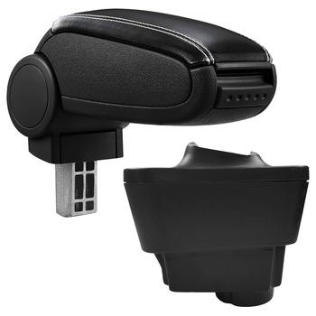 Cotiera aVr Fiat Grande Punto (10.2005-) - negru piele ecologica cu cusatura alba Cotiera aVr Fiat Grande Punto (10.2005-) - negru piele ecologica cu cusatura alba