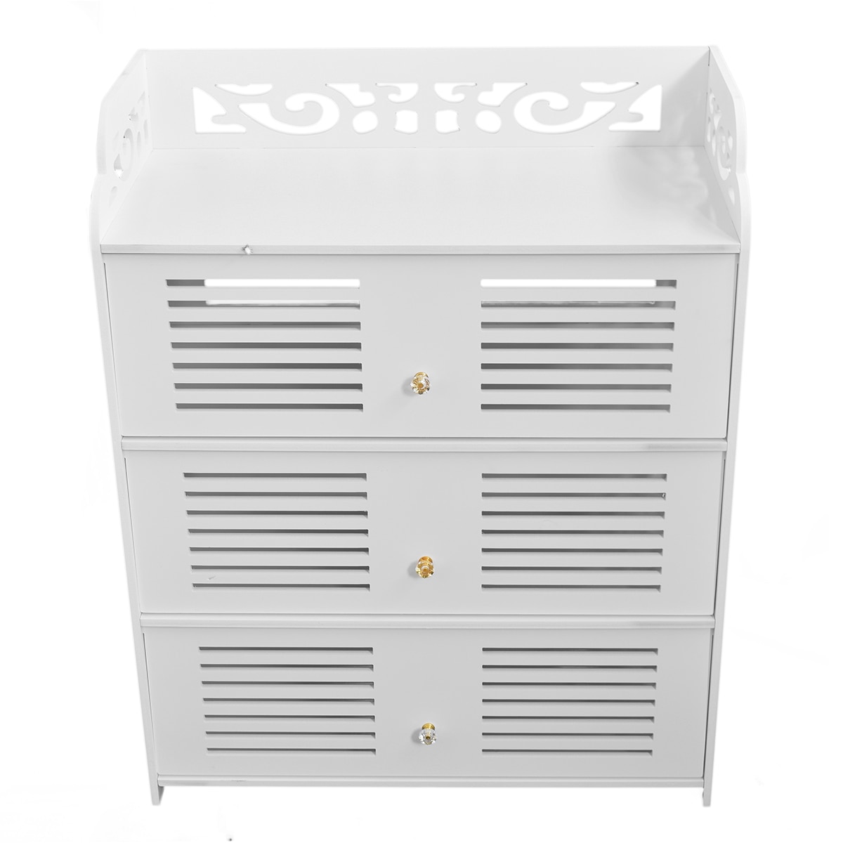 Pantofar cu 3 nivele, 3 usi, Naimeed D2, culoare Alb, 77 x 31 x 61 cm