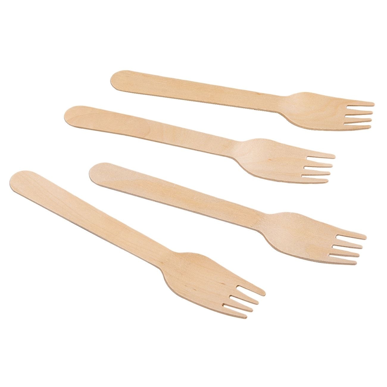 Set 15 Furculite din Bambus, New Line, 16 cm, Crem