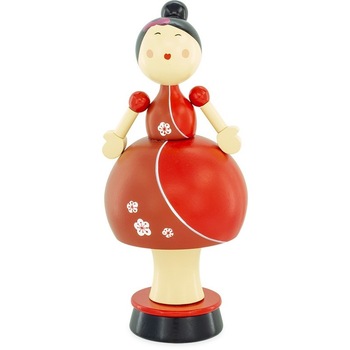 Papusa japoneza muzicala, kimono, lemn, 3 ani+ Papusa japoneza muzicala, kimono, lemn, 3 ani+