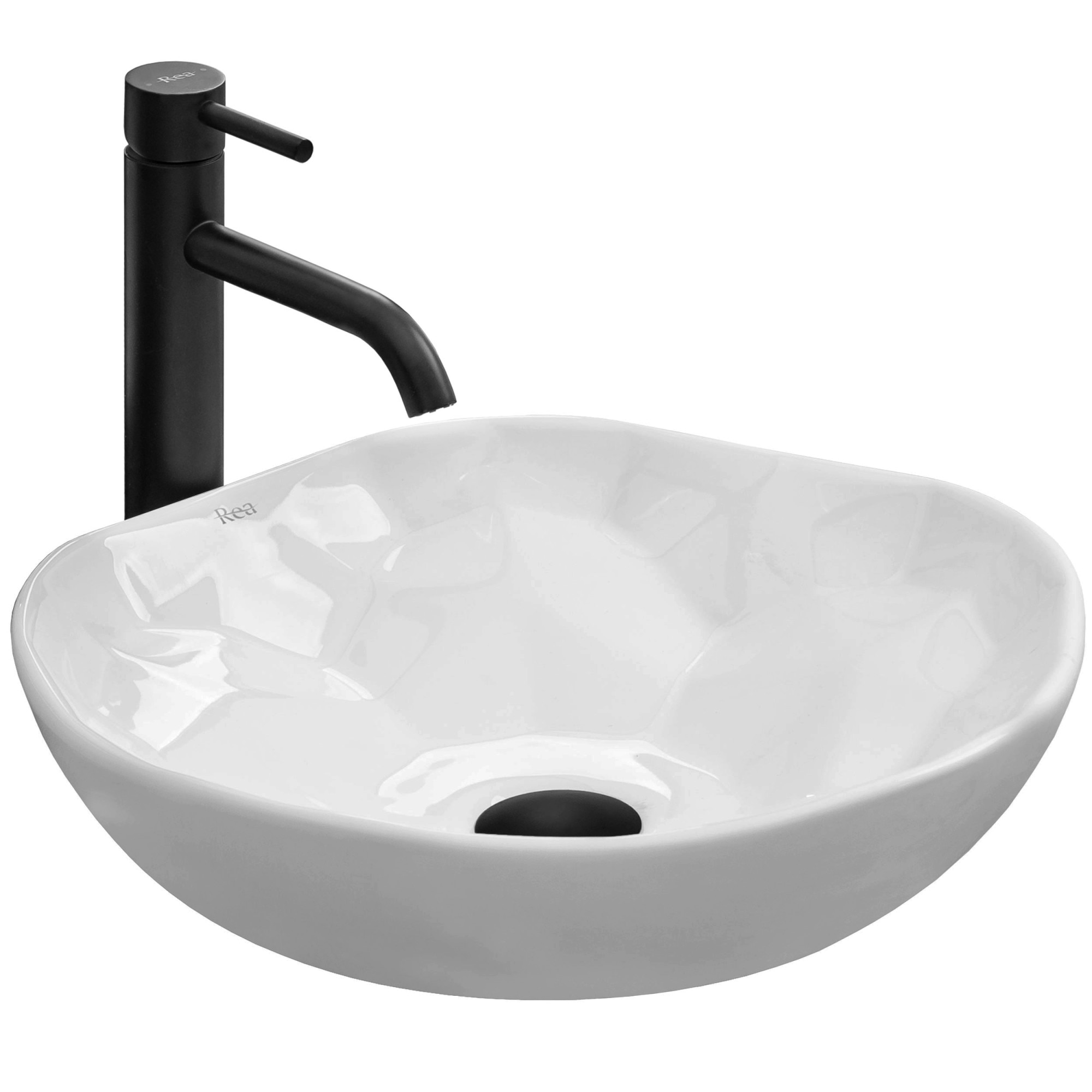 Lavoar blat Paris, Rea, Ceramica, 41x41x12x8.5 cm, Alb