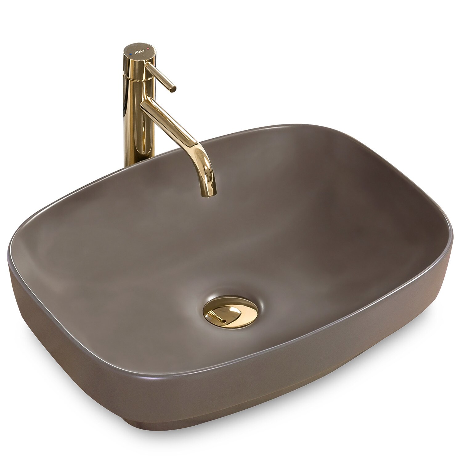 Lavoar Gizel, Rea, Ceramica, 13,5 x 39 x 50 cm, Maro