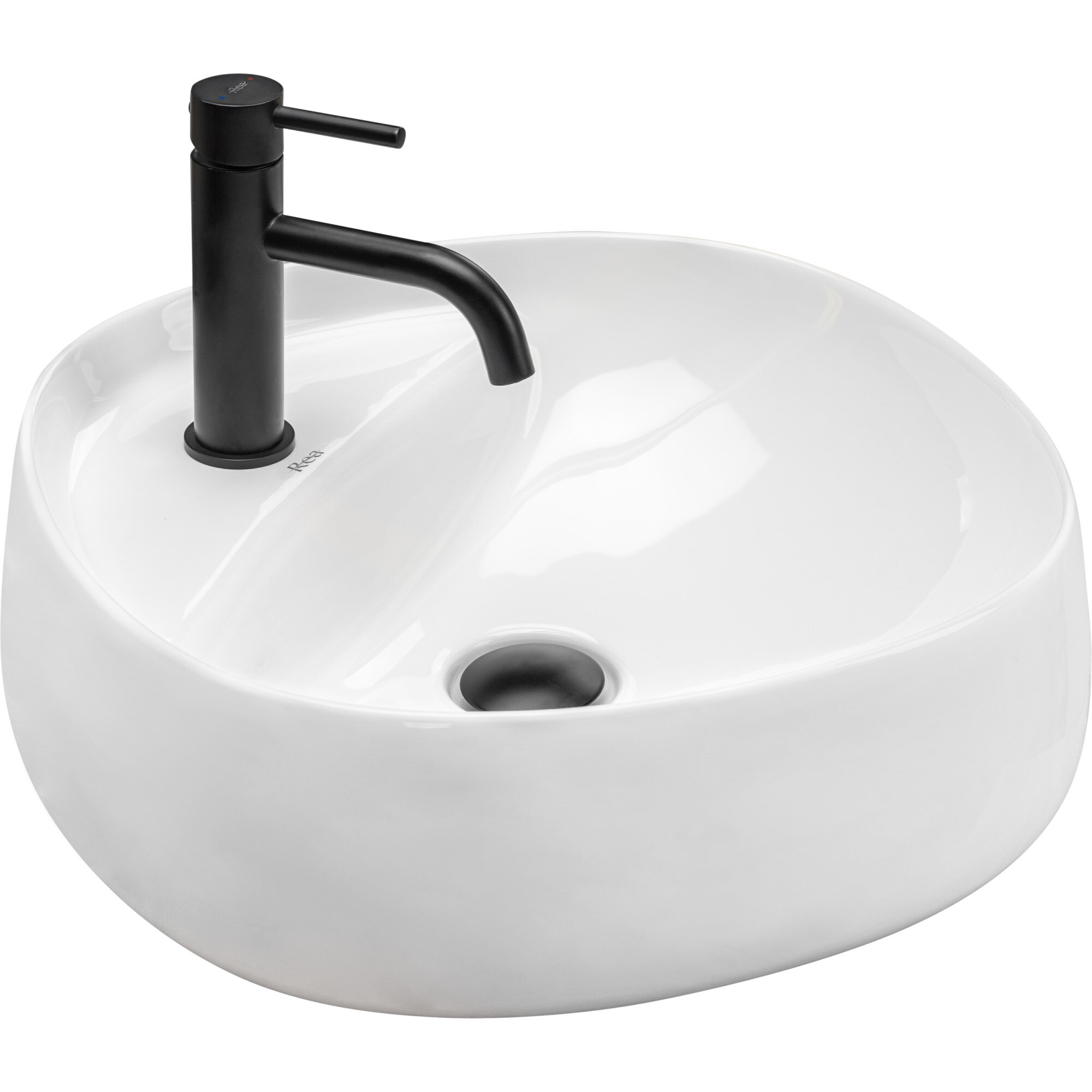 Lavoar blat Pola, Rea, Ceramica, 46x46x15.5x11.5 cm, Alb