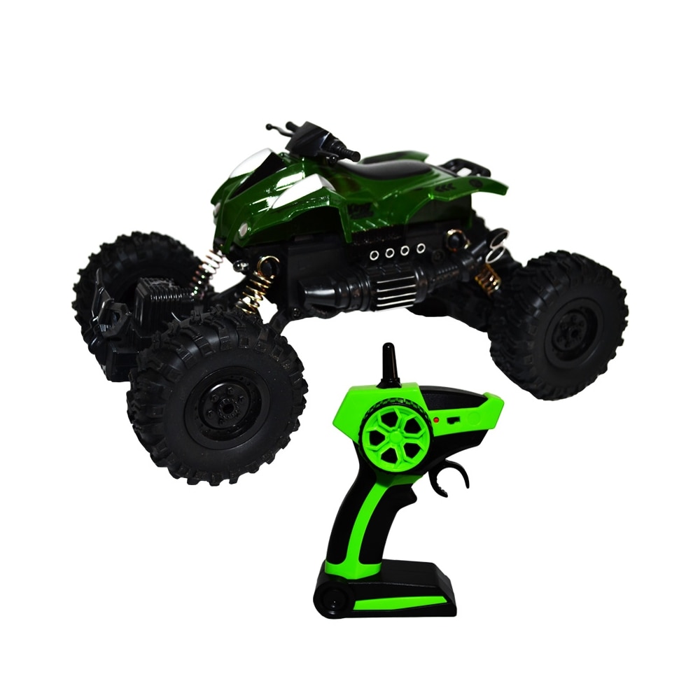 ATV Military , Robentoys cu telecomanda si roti din cauciuc , scara 1:18 , verde