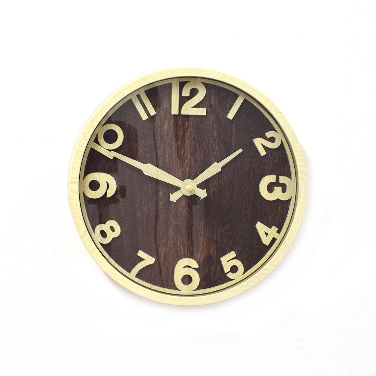 Ceas de perete 25 cm, mecanism silentios, D3273 culoare Maro / Alb