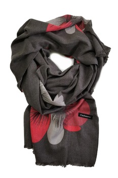 Esarfa casmir,Flowers, toamna-iarna, gri inchis, imprimeu floral Esarfa casmir,Flowers, toamna-iarna, gri inchis, imprimeu floral