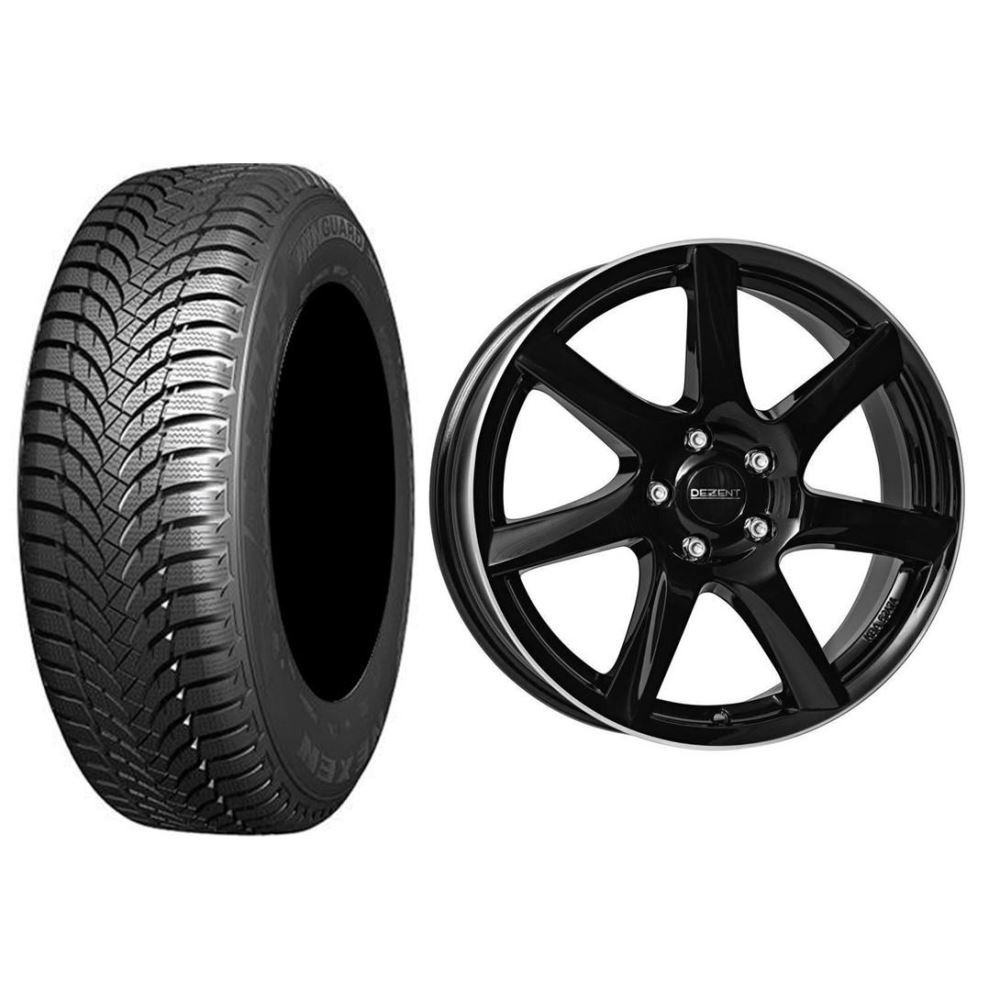 Roata completa Dacia Logan Sandero Lodgy Dokker janta aliaj Dezent TW Dark 6x15 + anvelopa iarna Nexen Winguard SnowG WH2 185/65R15 92T XL