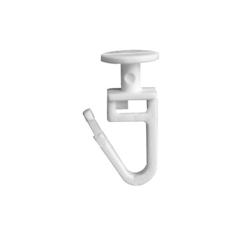 Set de 100 carlige perdea pentru sina plat, plastic, alb Set de 100 carlige perdea pentru sina plat, plastic, alb