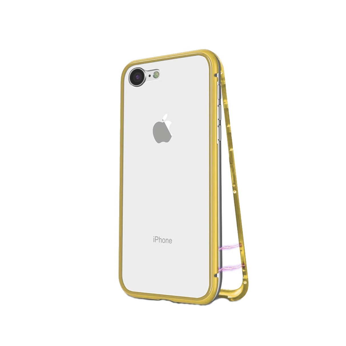 Husa iPhone SE 2 (2020) / iPhone 7/ iPhone 8 Magnetica cu Sticla fata + spate Gold
