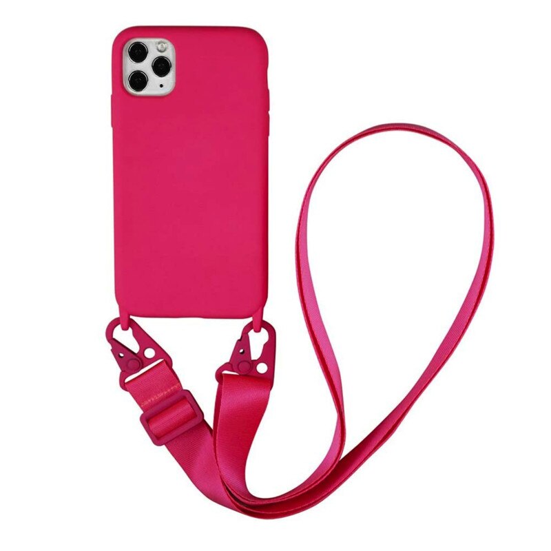 Husa din silicon cu snur textil pentru iPhone 11 Pro Red