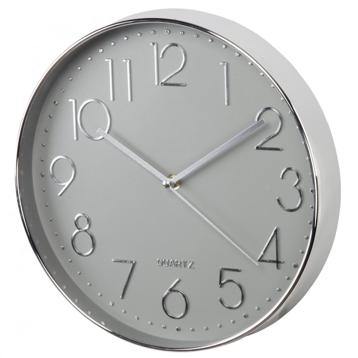 Стенен часовник Hama Elegance, Ø 30 cm, Тих Сребрист/Сив