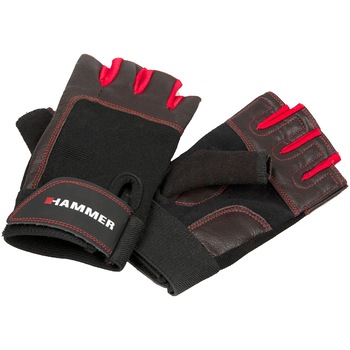 Manusi fitness Hammer, Negru/Maro/Rosu, L Manusi fitness Hammer, Negru/Maro/Rosu, L