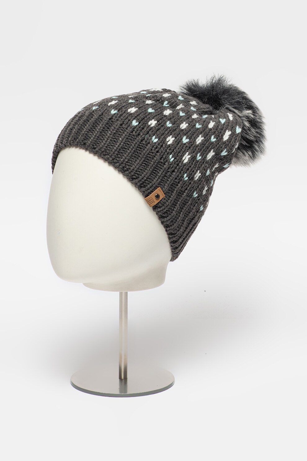 Heavy Tools, Caciula din tricot cu ciucure Potap, Gri antracit