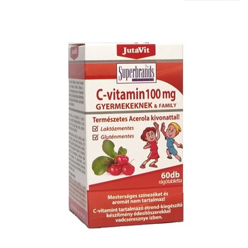 Vitamina C pentru copii 100 mg Jutavit, 60 tabelete Vitamina C pentru copii 100 mg Jutavit, 60 tabelete