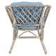 Set mobilier gradina cu 2 scaune si canapea, Bahama Gri, Lemn/Sticla, perne albastre